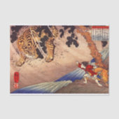 Boy Fights Tiger, Kuniyoshi, Ukiyoe Seidenpapier (Vorderseite)
