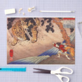 Boy Fights Tiger, Kuniyoshi, Ukiyoe Seidenpapier (Handwerk)
