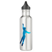 Boy-Figur-Skater-Wasserflasche - Blaue Sterne Edelstahlflasche (Links)