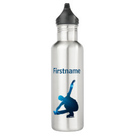 Boy-Figur-Skater-Wasserflasche - Blaue Sterne Edelstahlflasche