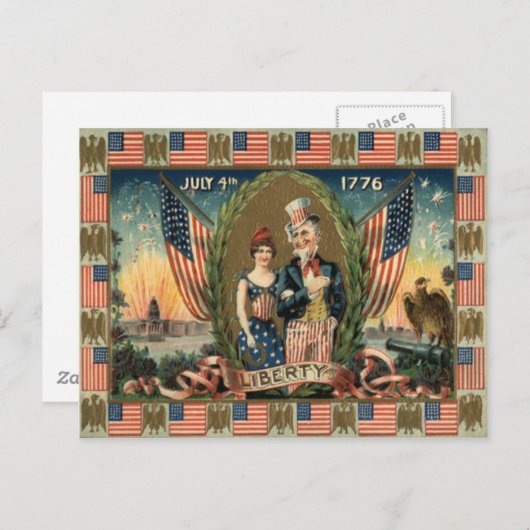 Boy Firecracker Fireworks US Flag Postkarte (Vorne/Hinten)