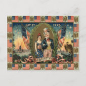 Boy Firecracker Fireworks US Flag Postkarte (Vorderseite)
