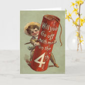 Boy Firework Firecracker Match Karte (Gelbe Blume)