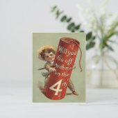 Boy Firework Firecracker Match Postkarte (Stehend Vorderseite)