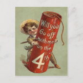 Boy Firework Firecracker Match Postkarte (Vorderseite)