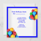 Boy First Birthday 1. Gentleman Prince Genius Einladung (Rückseite)