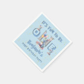 Boy First Birthday Fun One Dinosaur Cocktail Serviette (Ecke)