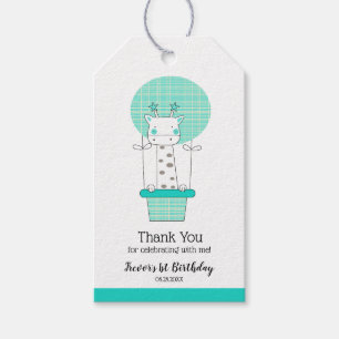 Boy First Birthday Giraffe Favor Geschenkanhänger