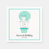 Boy First Birthday Giraffe Party Serviette (Vorderseite)