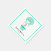 Boy First Birthday Giraffe Party Serviette (Ecke)