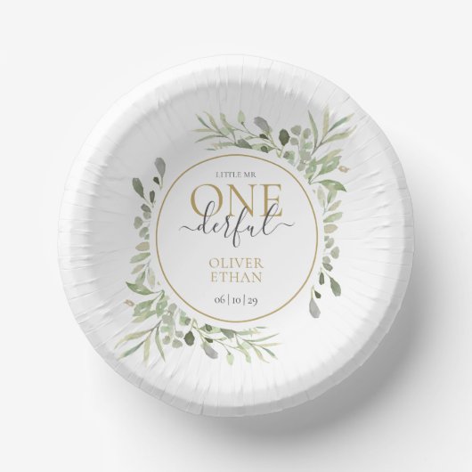 Boy First Birthday Klein Mr. ONEderful Pappteller (Vorderseite)