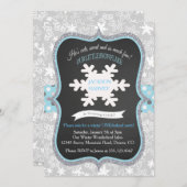 Boy First Birthday Winter ONEderland Einladung (Vorne/Hinten)