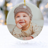 Boy First Christmas Hand Drawn Airplanes Photo Keramik Ornament