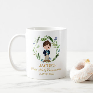 Boy First Communion Favors Greenery Wreath Kaffeetasse