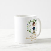 Boy First Communion Favors Greenery Wreath Kaffeetasse (VorderseiteRechts)