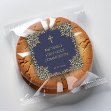Boy First Communion Navy Blue Imitats Gold Blätter