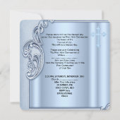 Boy First Heilige Kommunion Blue Foto Bestätigung  Einladung (Rückseite)