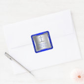 Boy First Heilige Kommunion Silver Royal Blue 2T Quadratischer Aufkleber (Umschlag)