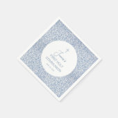 Boy First Holy Communion Blue White Floral Pattern Serviette (Ecke)
