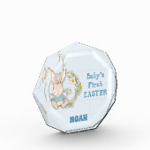 Boy First Oaster Bunny auf Blume Swing Fotoblock (Links)