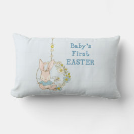 Boy First Oaster Bunny auf Blume Swing Lendenkissen