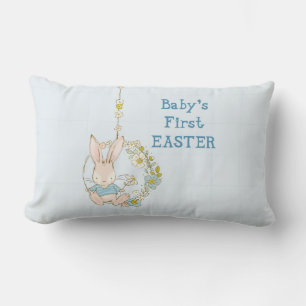 Boy First Oaster Bunny auf Blume Swing Lendenkissen