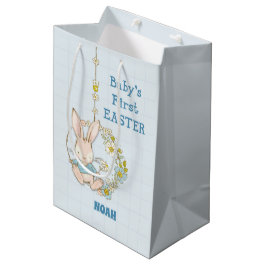 Boy First Oaster Bunny auf Blume Swing Mittlere Geschenktüte