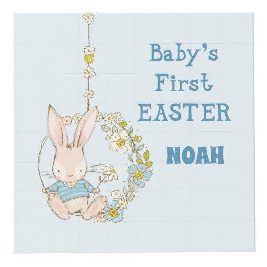 Boy First Oaster Bunny auf Blume Swing Würfel (Rechts)