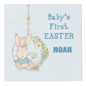 Boy First Oaster Bunny auf Blume Swing Würfel (Vorderseite)