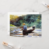 Boy Fishing, Kunstwerk von Winslow Homer Karte (Vorderseite/Rückseite Beispiel)