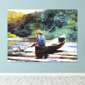 Boy Fishing, Kunstwerk von Winslow Homer Leinwanddruck (Insitu (Holzboden))
