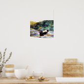 Boy Fishing, Kunstwerk von Winslow Homer Poster (Küche)