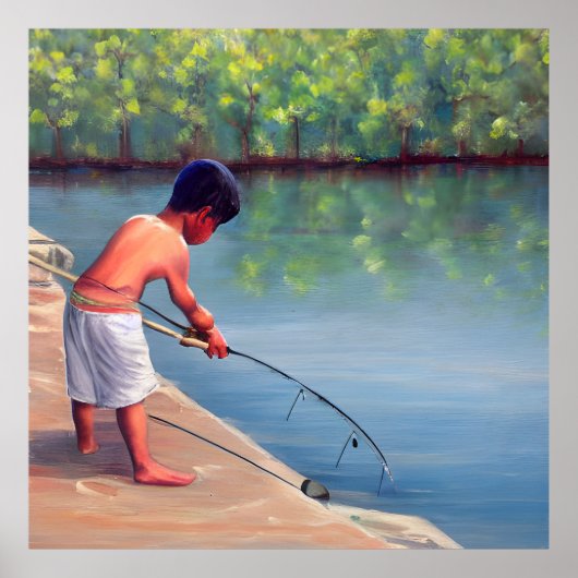Boy Fishing Poster (Vorne)