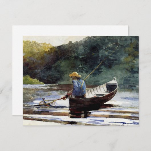 Boy Fishing, schöne Kunst von Winslow Homer (Vorne/Hinten)