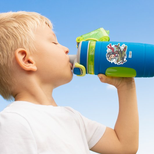 Boy Flying Airplane Clouds Fun Kids Personalized Aufkleber