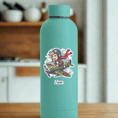 Boy Flying Airplane Clouds Fun Kids Personalized Aufkleber