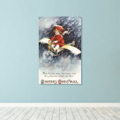 Boy Flying Make-Shift-Flugzeug Leinwanddruck (Insitu (Holzboden))