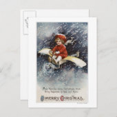 Boy Flying Make-Shift-Flugzeug Postkarte (Vorne/Hinten)