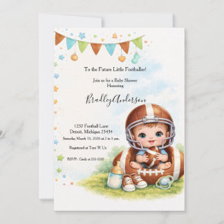 Boy Football Baby Shower Einladung