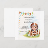 Boy Football Baby Shower Save The Date (Vorne/Hinten)