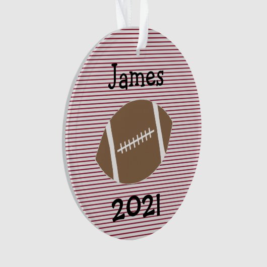 Boy Football Year in Review Ornament (Vorderseite)