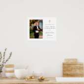 Boy Foto Erste Kommune Grün Willkommen Poster (Küche)