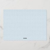 Boy Foto FleurdeLis Cross Birth Announcement Foil Folieneinladung (Rückseite)