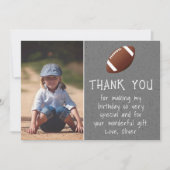 Boy Foto Football Ball Kind's Geburtstag Dankeskarte (Vorderseite)