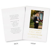 Boy Foto Script Erste heilige Kommunion Gold Folieneinladung