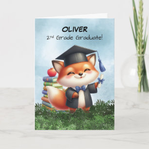 Boy Fox Abschluss zweiter Klasse Glückwunsch Karte