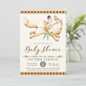 Boy Fox Baby Shower Einladungen (Stehend Vorderseite)