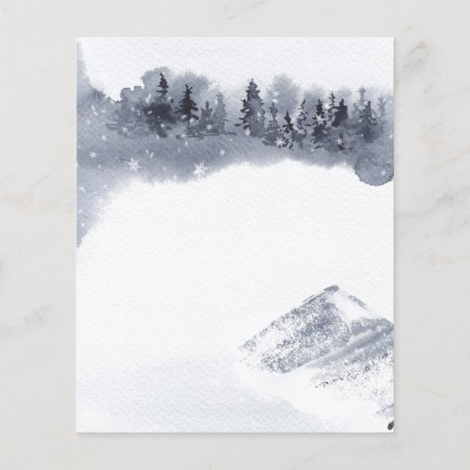 Boy Fox Babydusche Winterwald Einladung Flyer (Hinten)