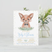 Boy Fox Little Man Baby Dusche Einladung (Stehend Vorderseite)