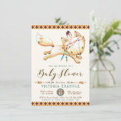 Boy Fox Tribal Aztec Baby Shower Einladungen (Stehend Vorderseite)